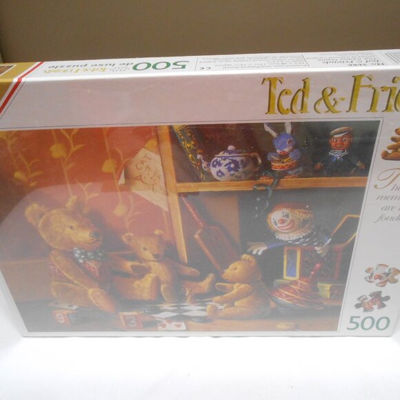 NEW SEALED TED & FRIENDS BY RAYMOND CAMPBELL 500 PC PUZZLE " THE CHESS GAME" 🧩 - Picture 7 of 12
